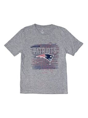 NFL Boy's Grey Patriots Short Sleeve Shirt Large 14/16